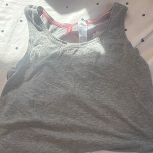Kids LuluLemon brand: Ivivva Heather Gray Tank with Pink Accents